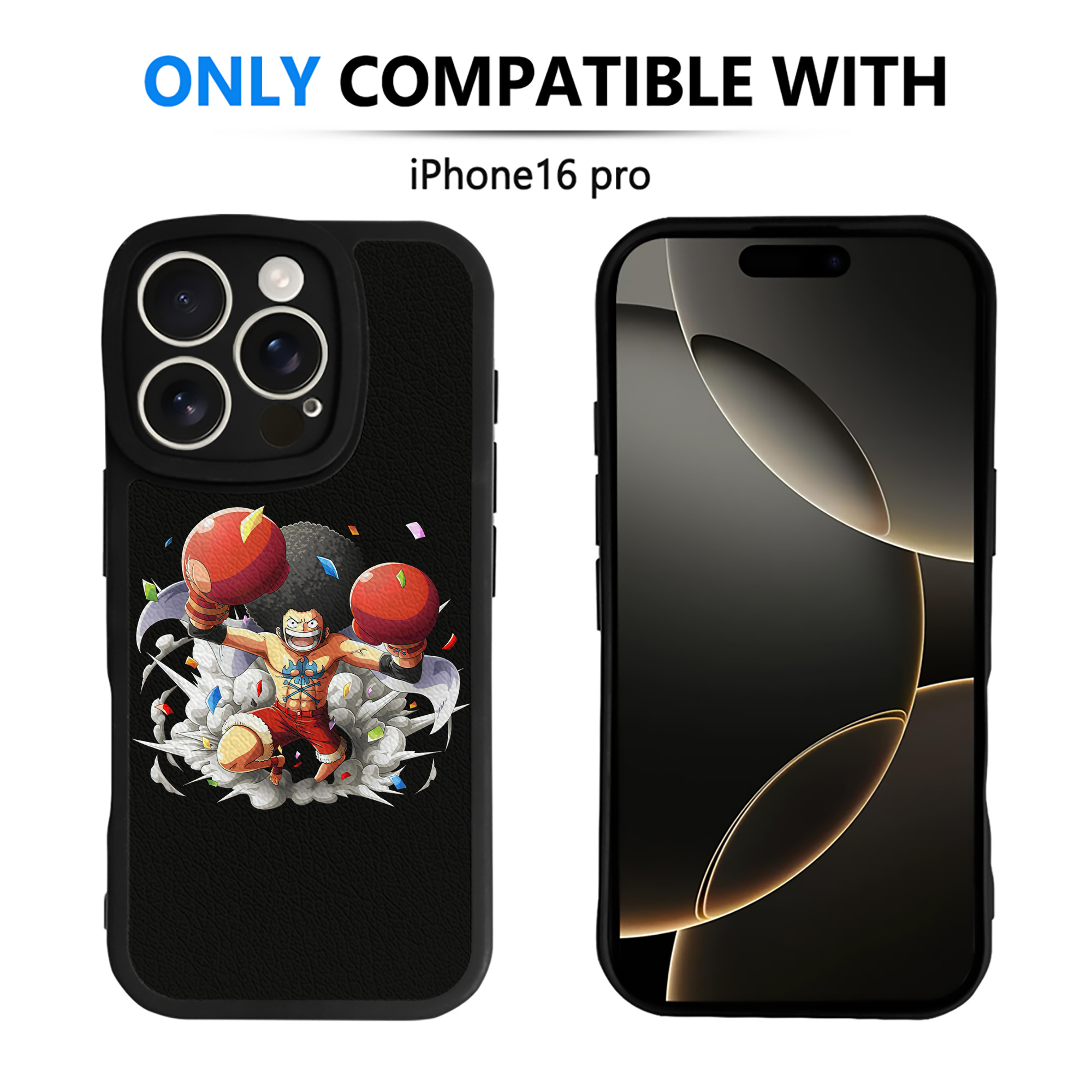 （画像用） ワンピース モンキー・D・ルフィ ONE PIECE Monkey D. Luffy 【iPhone 16シリーズ対応】シリコンスマホケース（レザー調） 材質：シリコン